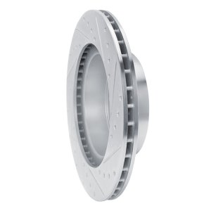 Toyota 4Runner Brake Rotor (1) - Front Left - R1 Concepts - Drilled & Slotted - Silver - `95-`04